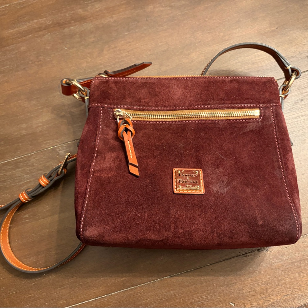 Dooney & Bourke Burgundy Suede Allison Crossbody Bag